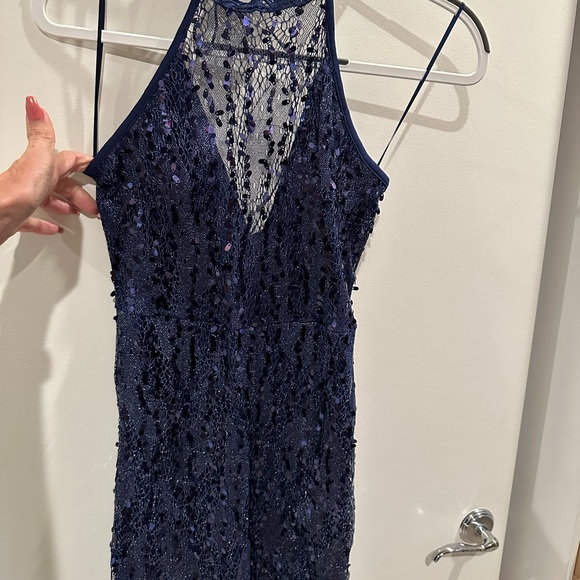 Nasty Gal Dresses & Skirts - DON’T YOU HAVE A PARTY TO GO TO??  Nasty Gal High Neck Sequin Dress, Navy